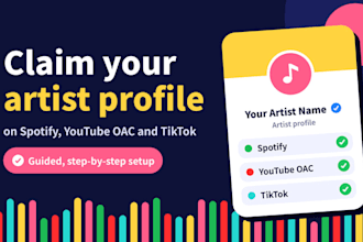 claim your spotify artist profile, youtube oac and tiktok music page