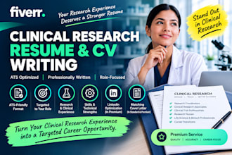 write an ats optimized clinical research resume and CV