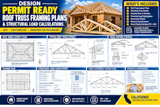 design permit ready roof truss framing plans and structural load calculations