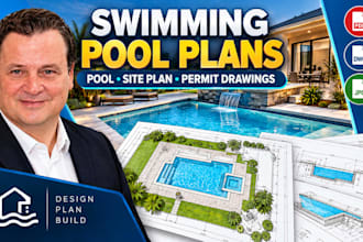 design swimming pool plans, pool site plans, layouts and permit drawings