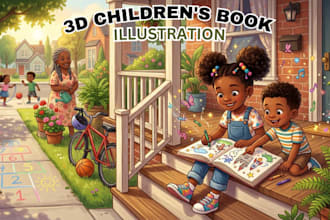 illustrate childrens storybooks with character, color charm