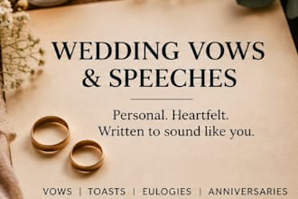 write heartfelt wedding vows, speeches, and eulogies