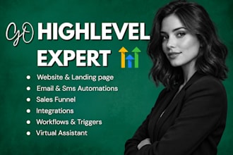 setup and manage gohighlevel website, emails SMS automation sales funnel