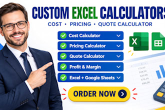 build custom quote calculator, cost calculator, or pricing calculator in excel