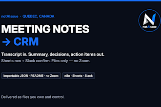 build an n8n workflow that turns meeting notes into CRM rows
