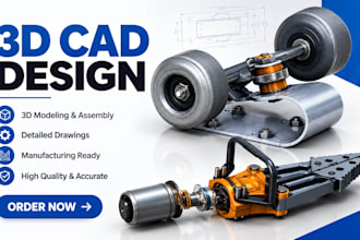 design 3d cad rendering products in solidworks fusion360 for manufacture ready