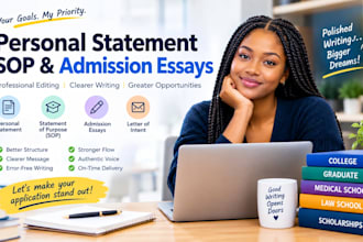 edit your personal statement, sop, admission essay and letter of intent