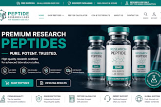 build peptide website, research peptide website woocommerce ecommerce website