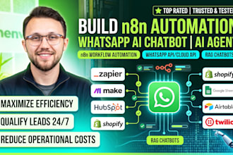 build n8n automation, n8n whatsapp chatbot, ai agent, workflow automation, n8n
