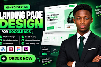 design a high converting google ads landing page unbounce elementor sales page