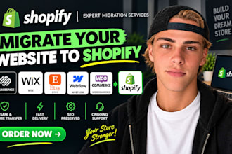 do shopify migration, squarespace, wix, etsy, webflow, woocommerce to shopify