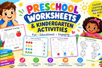 design preschool worksheets and kindergarten activities for kids