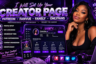 setup patreon, fanvue, fansly and onlyfans