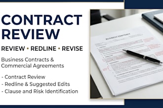 review and redline business contracts and agreements