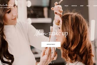 design wix makeup studio website eyelash extension microblading salon website