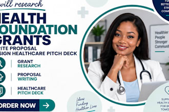 research health foundation grants write proposal design healthcare pitch deck