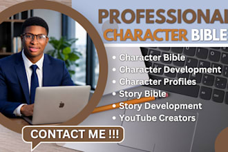 create character bible, story bible, character profiles and story development