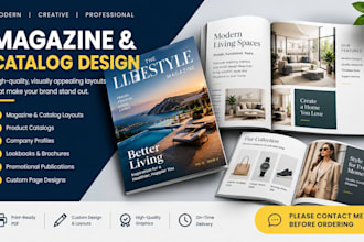 magazine design, brochure, catalog, booklet, newsletter and magazine layoutprint