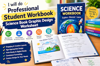do professional student workbook science book graphic design worksheet