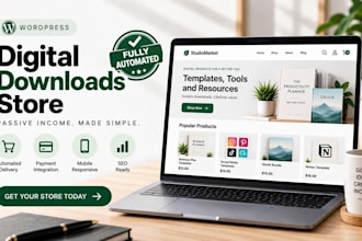 build you a passive income custom wordpress website for digital downloads store