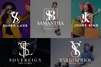 make luxury fashion logo and modern clothing brand line identity