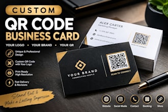 create luxury custom qr code minimalist qr code, barcode design, business cards