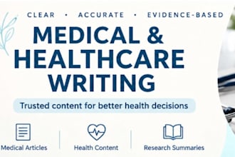 write clear, evidence based medical and healthcare articles