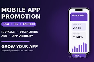 mobile app promotion, USA ios android app install, download app rating review