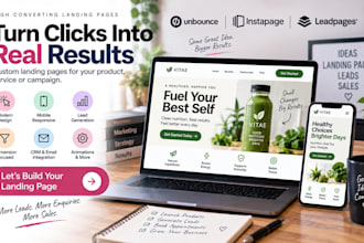 design unbounce, instapage and leadpages landing pages with needed features