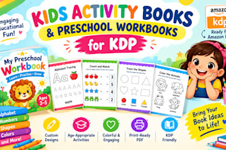design kids activity books and preschool workbooks for KDP