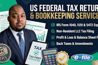 prep federal taxes and create financials