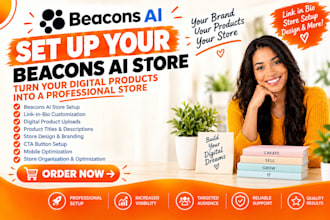 set up your beacons ai store and digital product uploads