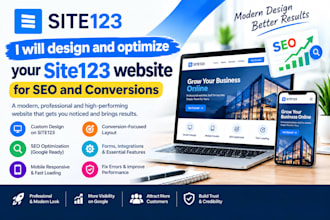 design,optimize your site123 website for SEO and conversion