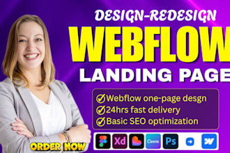 design, redesign webflow landing page, framer or webflow website, saas websites