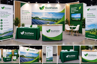 design 3d trade booth, exhibition stand, backdrop display in 3ds max