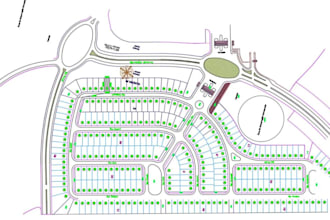 draft precise land development layout, property plot map, master plan in autocad