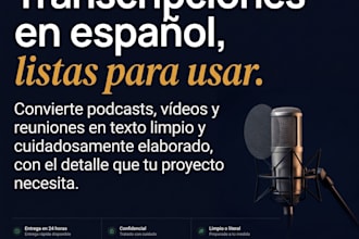 transcribiré a texto en español cualquier audio y video