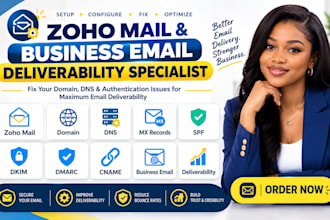 fix zoho mail domain dns mx spf dkim dmarc cname business email deliverability