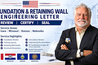 certify your foundation, retaining wall engineering letter for iowa missouri