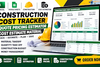 build construction cost tracker, quote pricing estimator, cost estimate material