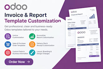 customize odoo invoice pdf qweb report, erp and accounting templates