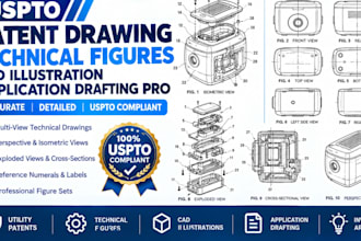 uspto patent drawing technical figures cad illustration application drafting pro
