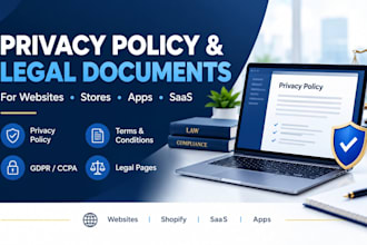 write privacy policy, terms and conditions, gdpr and legal documents