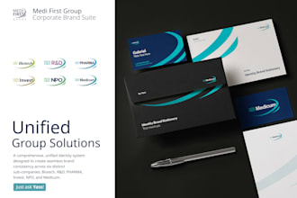 design a pharma or medical stationery kit and business card