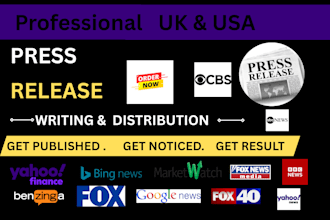write and distribute a professional press release to media outlets
