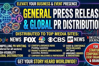 write and distribute a professional press release to media outlets