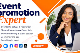 do event promtion, ticket sales, webinar, concert, shows eventbrite marketing