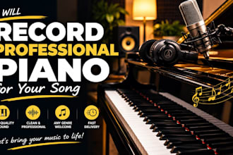 record professional piano for your song