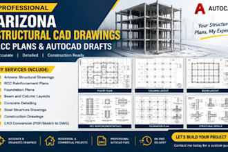 create arizona structural cad drawings rcc plans autocad drafts column layouts