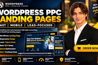 design wordpress landing page for ad campaigns, high converting landing page